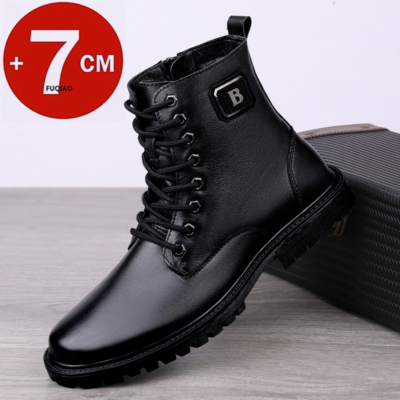 Men'S Shoes Qn - Men's Genuine Leather Elevator Boots Winter