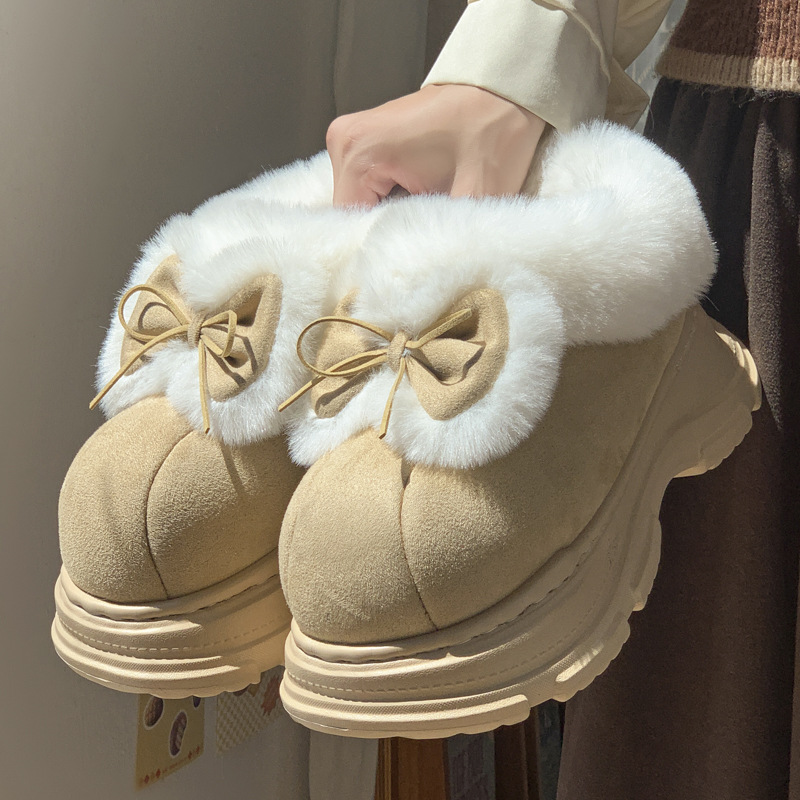 Winter Boot Insulated - Warm Faux Fur Fluffy Slippers For