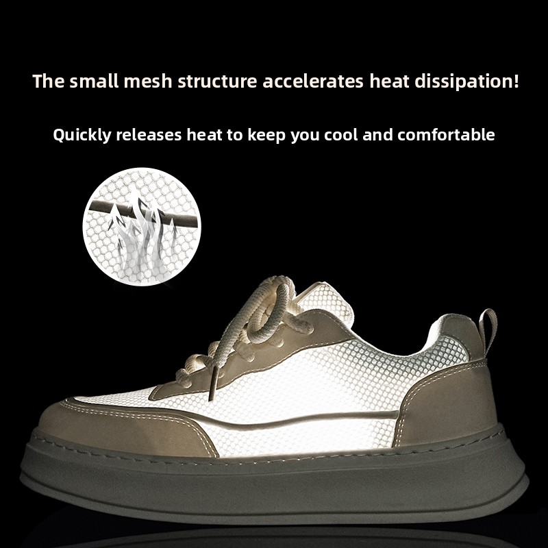 Men Shoes Eu To Us Size - Men's Breathable Mesh Platform Skate Shoes