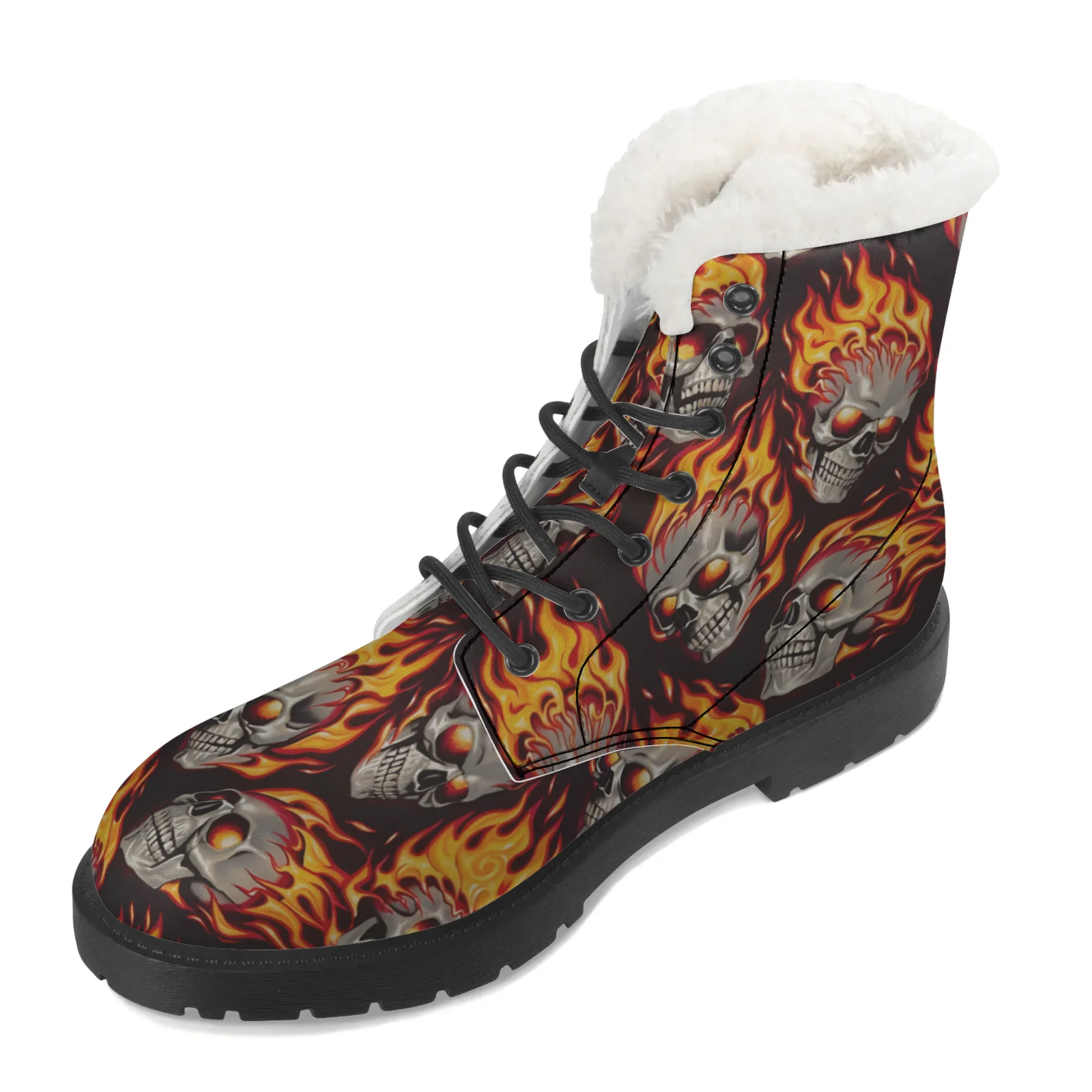 Fire Skull Patterns Snow Boots - đánh giá và giá Men Shoes Eu To Us Size