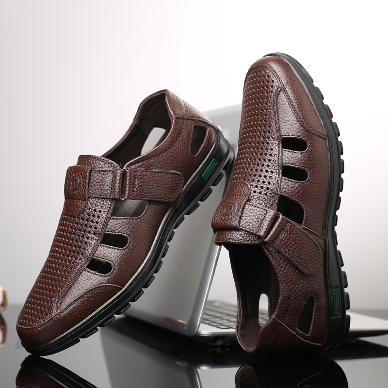 Men's Genuine Leather Sandals  - đánh giá và giá Men Shoes Eu To Us Size