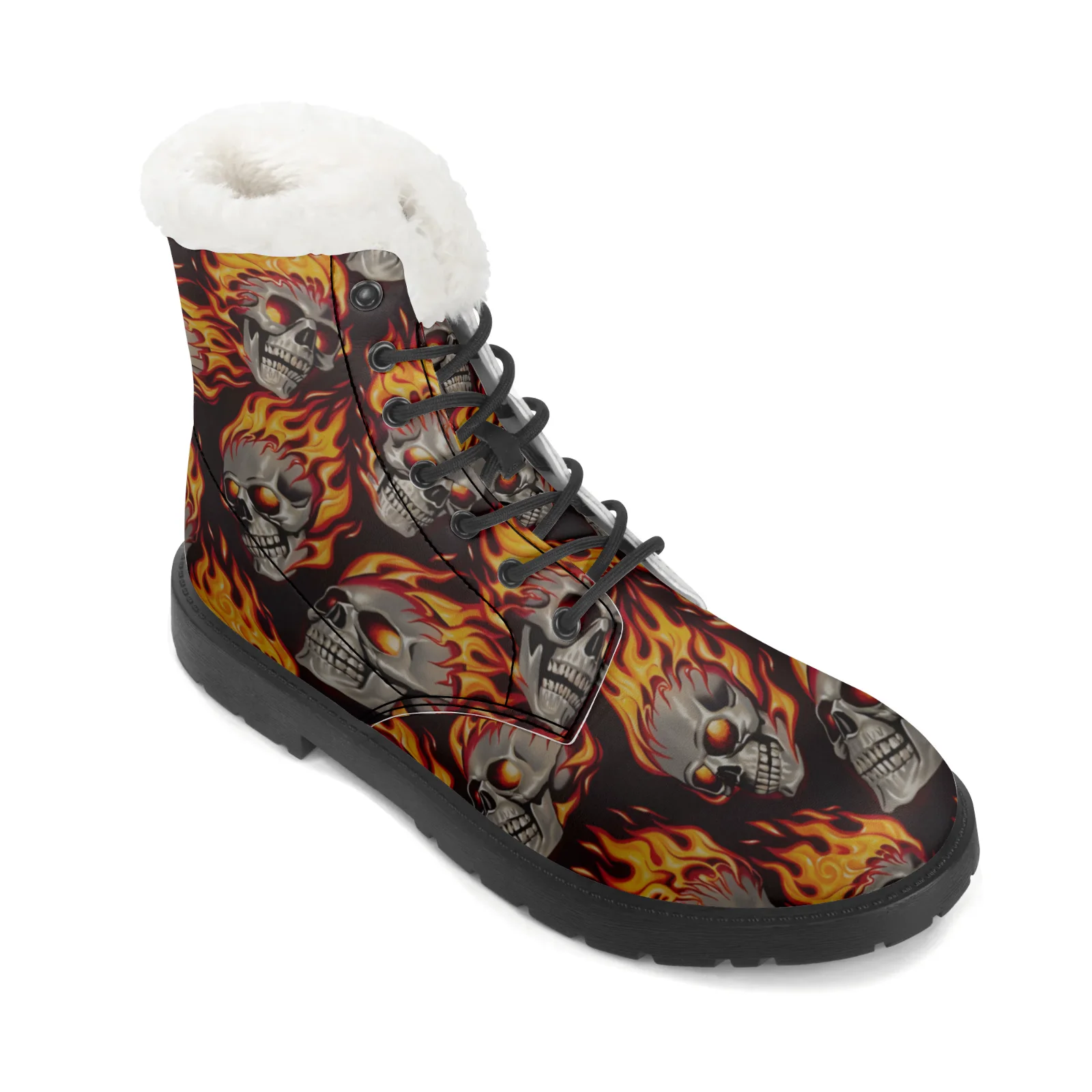 Fire Skull Patterns Snow Boots - đánh giá và giá Men Shoes Eu To Us Size