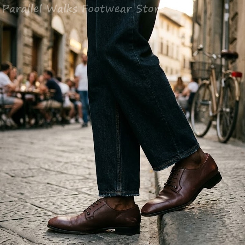 Mens Dark Brown Leather Derby  - đánh giá và giá Men'S Shoes Smart