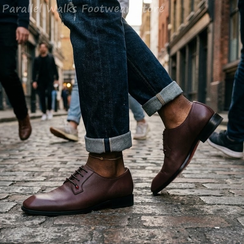 Mens Dark Brown Leather Derby  - đánh giá và giá Men'S Shoes Smart